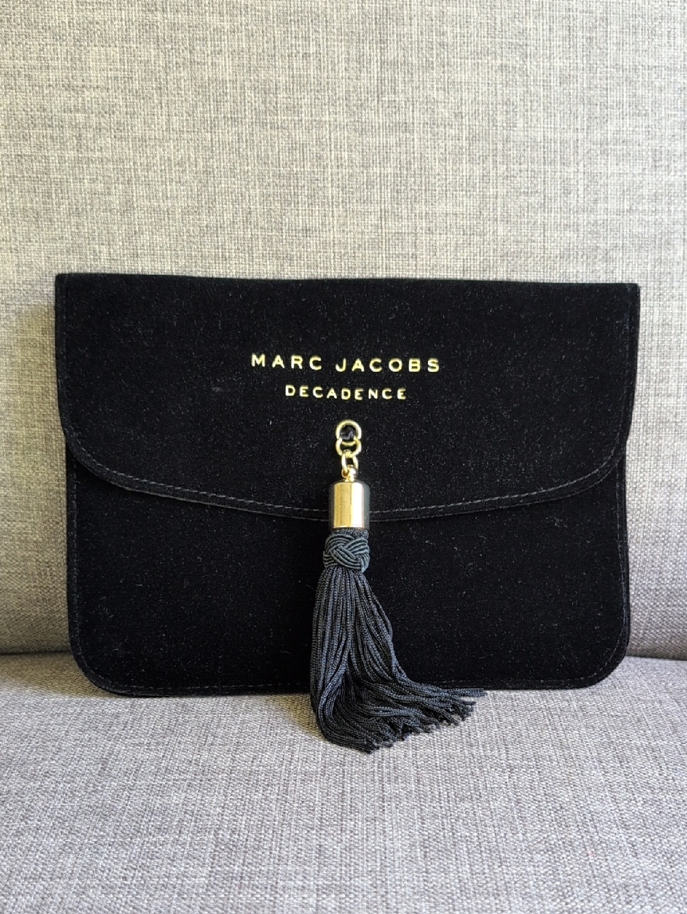 Marc Jacobs Black Velvet Decadence Clutch with Tassel